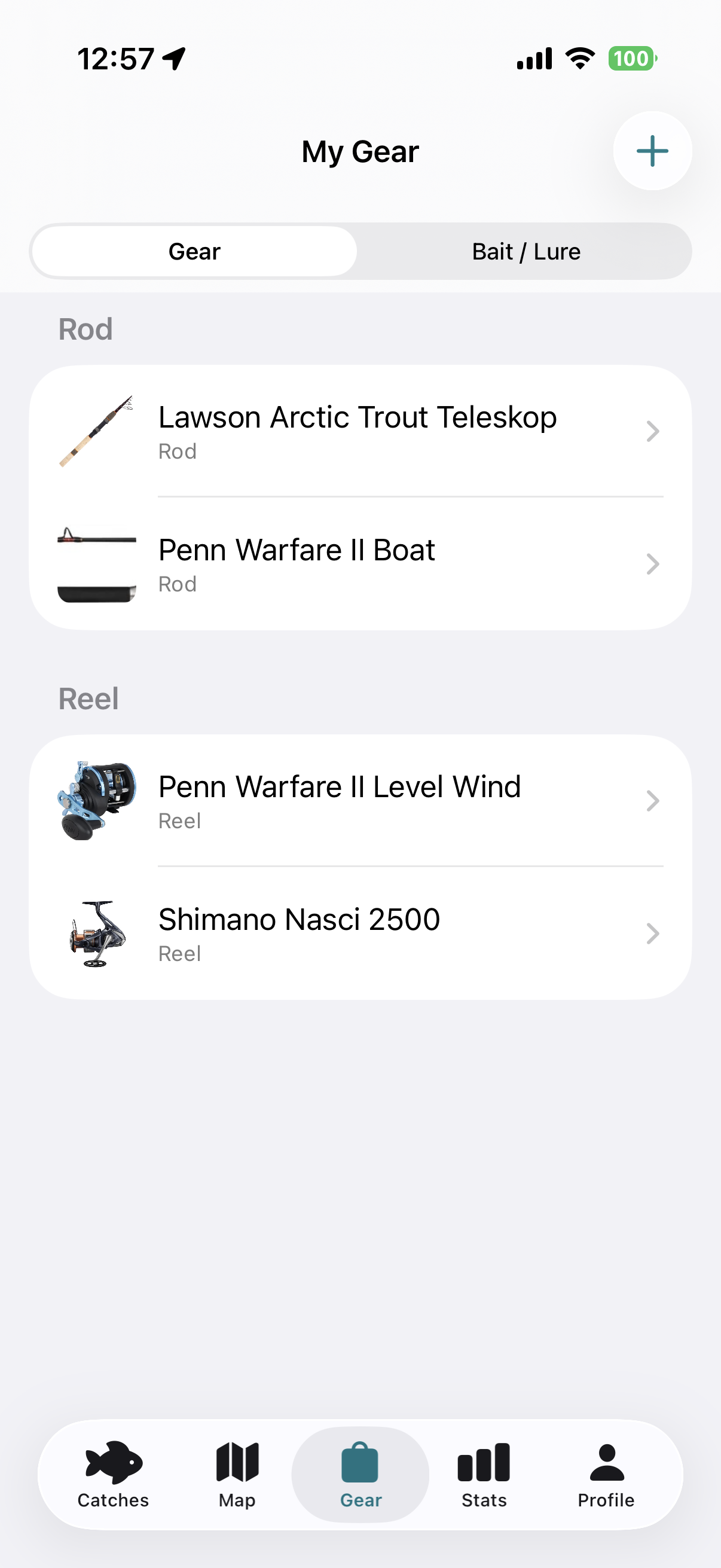 Catchbook gear list