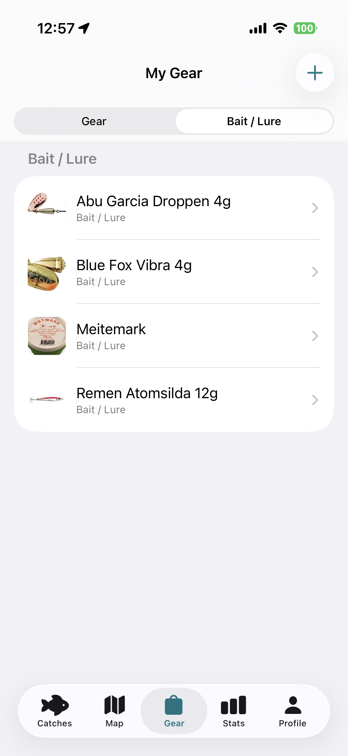 Catchbook bait and lure list